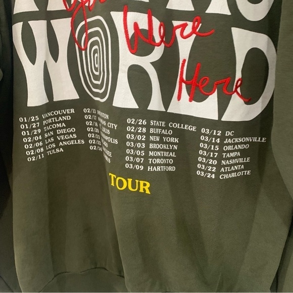 Travis Scott Astroworld Tour Sweatshirt Skipping Bear Crewneck in Green - Picture 5 of 6